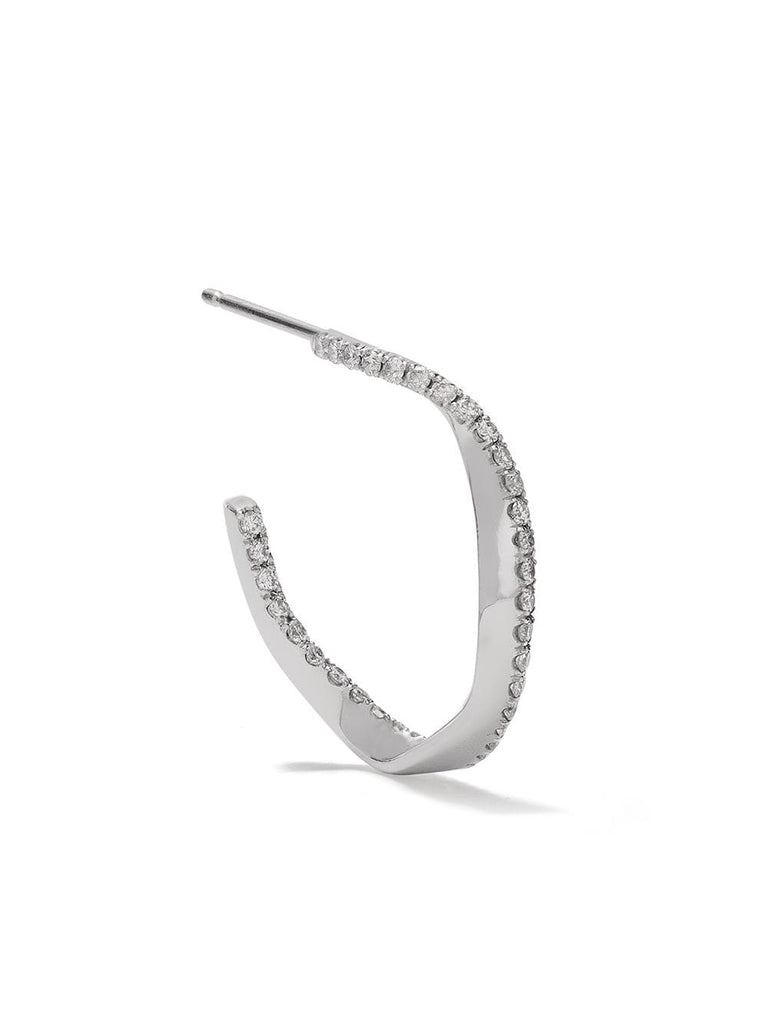 18kt white gold Elegy for W.W diamond hoop earring