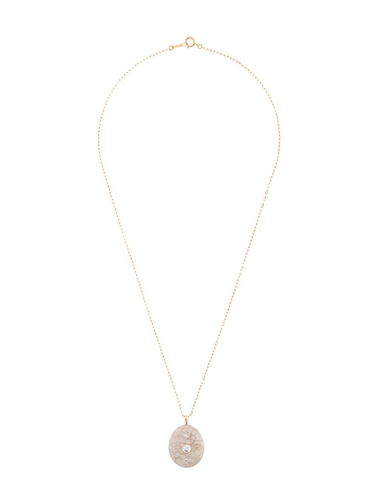 Network cracked stone necklace