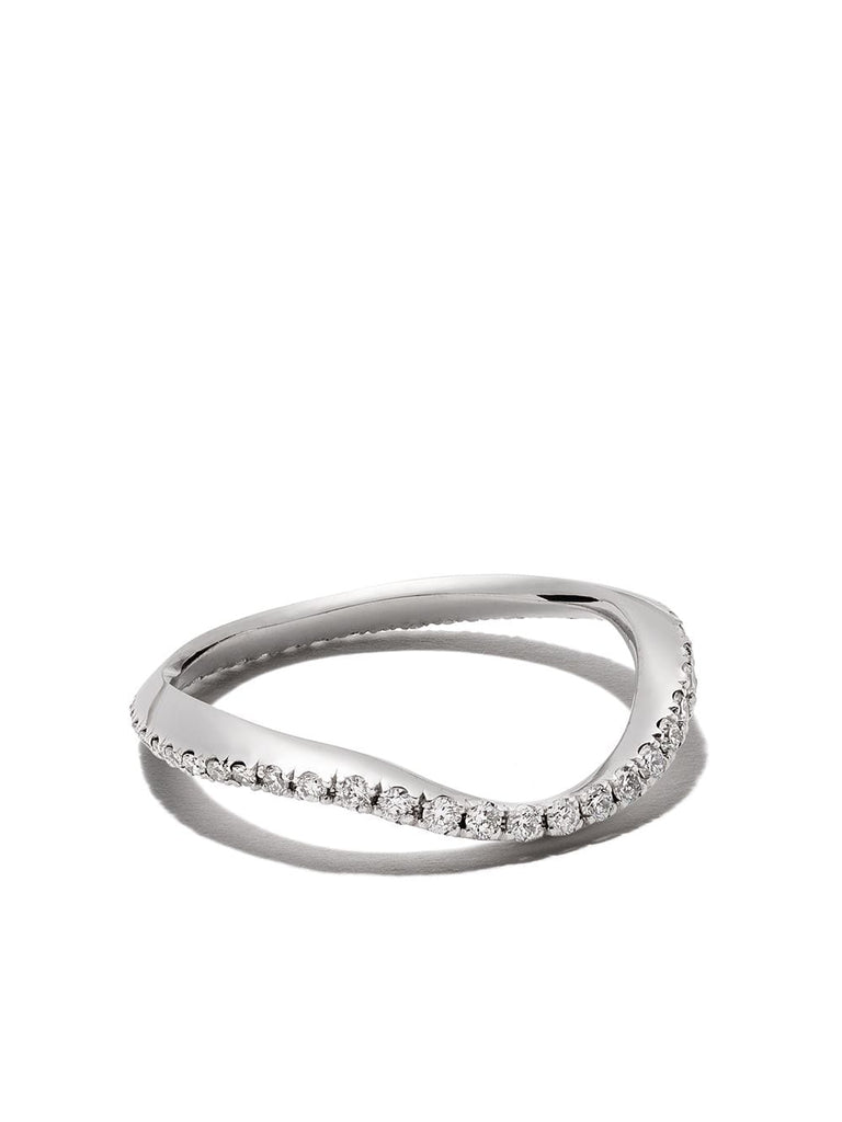 18kt white gold Fold diamond ring