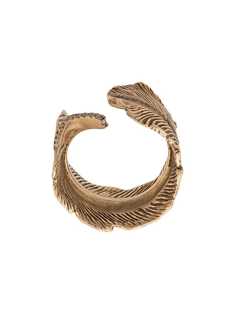 14K Gold Feather ring