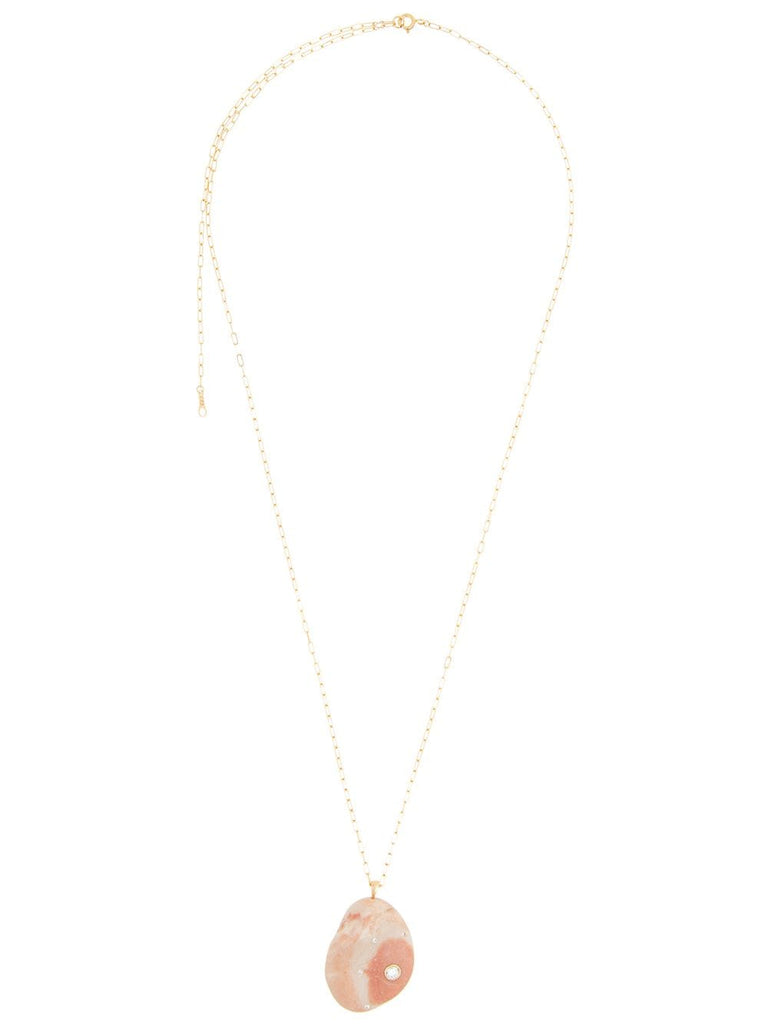 18kt yellow gold Rosie diamond pebble pendant necklace