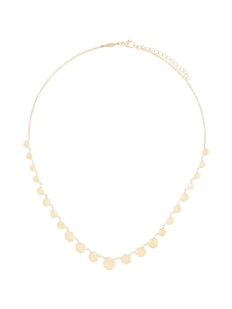 14kt yellow gold graduated hammered disc necklace