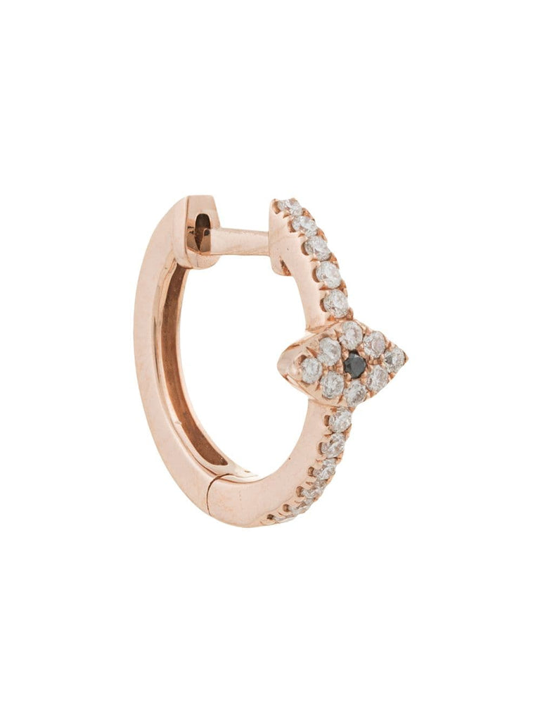 14kt rose gold pave diamond Eye Center mini hoop