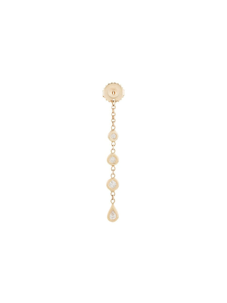 14kt yellow gold 3+1 Diamond Teardrop earring back