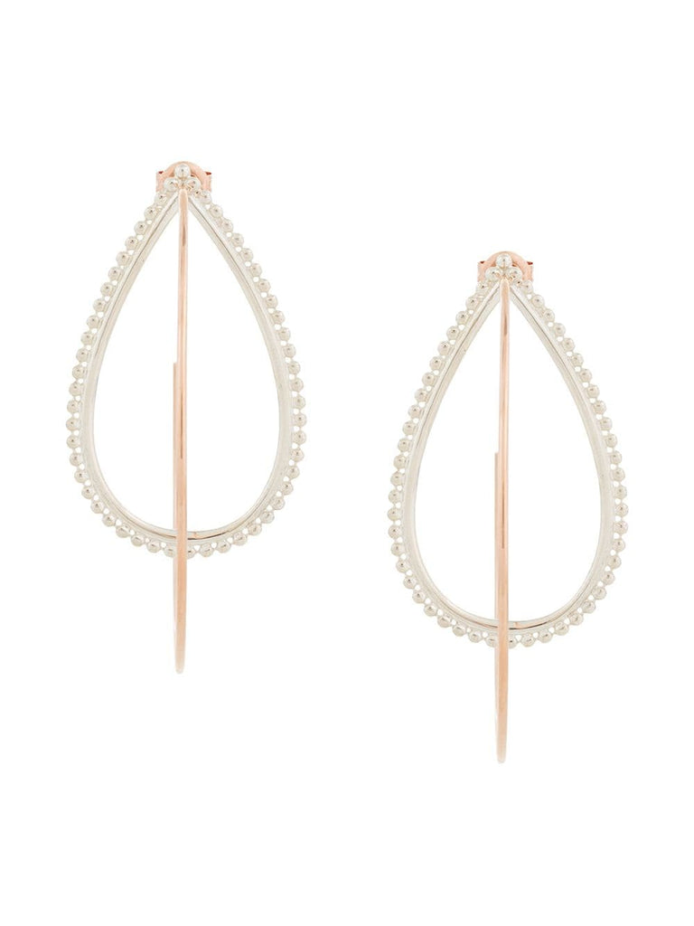 9kt rose gold and silver Dotted Hina hoops