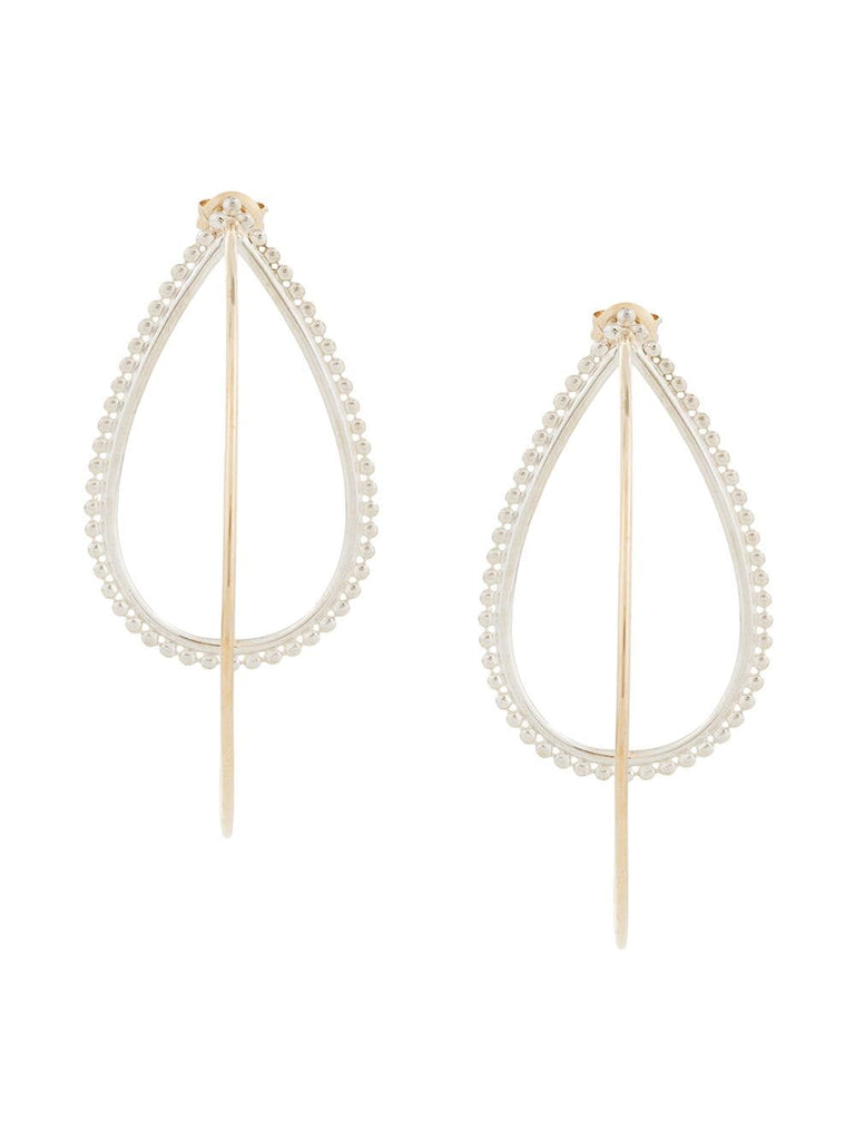 9kt yellow gold and silver Dotted Hina hoops