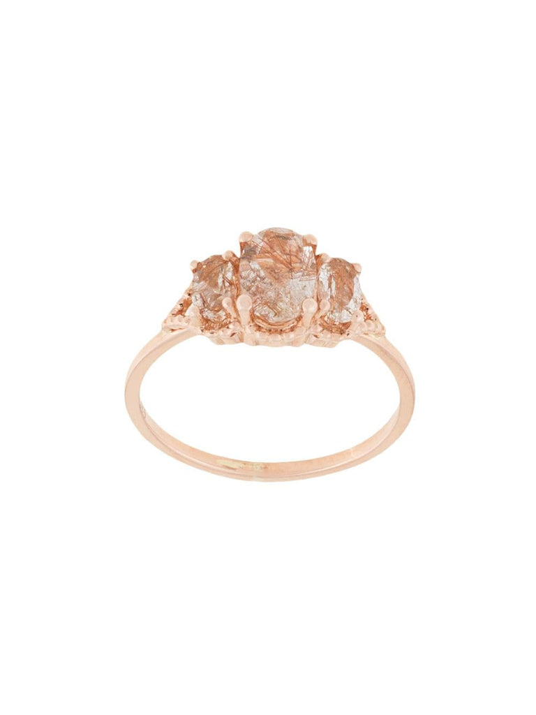 18kt rose gold Precious Trio Oval Wrap ring