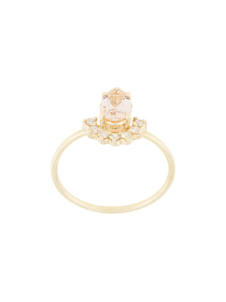 14kt yellow gold morganite and diamond ring