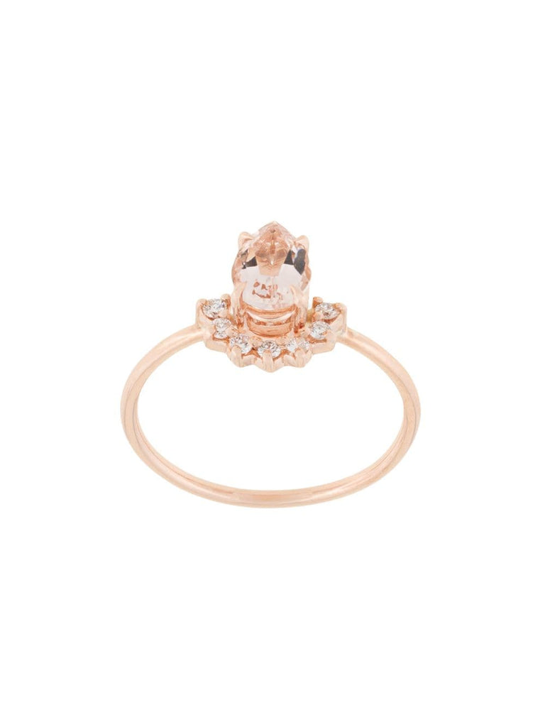 14kt rose gold morganite and diamond ring