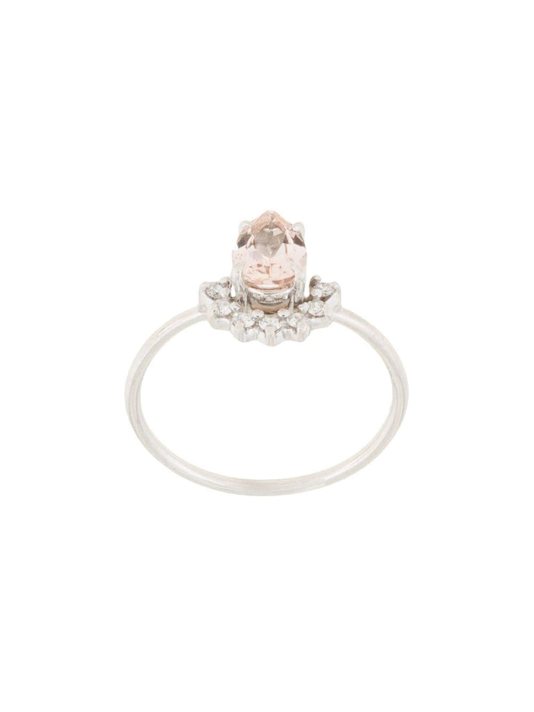 14kt white gold morganite and diamond ring