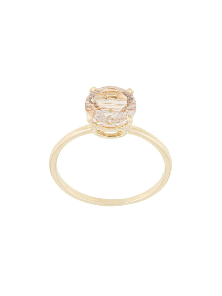 14kt yellow gold precious rutilated quartz ring