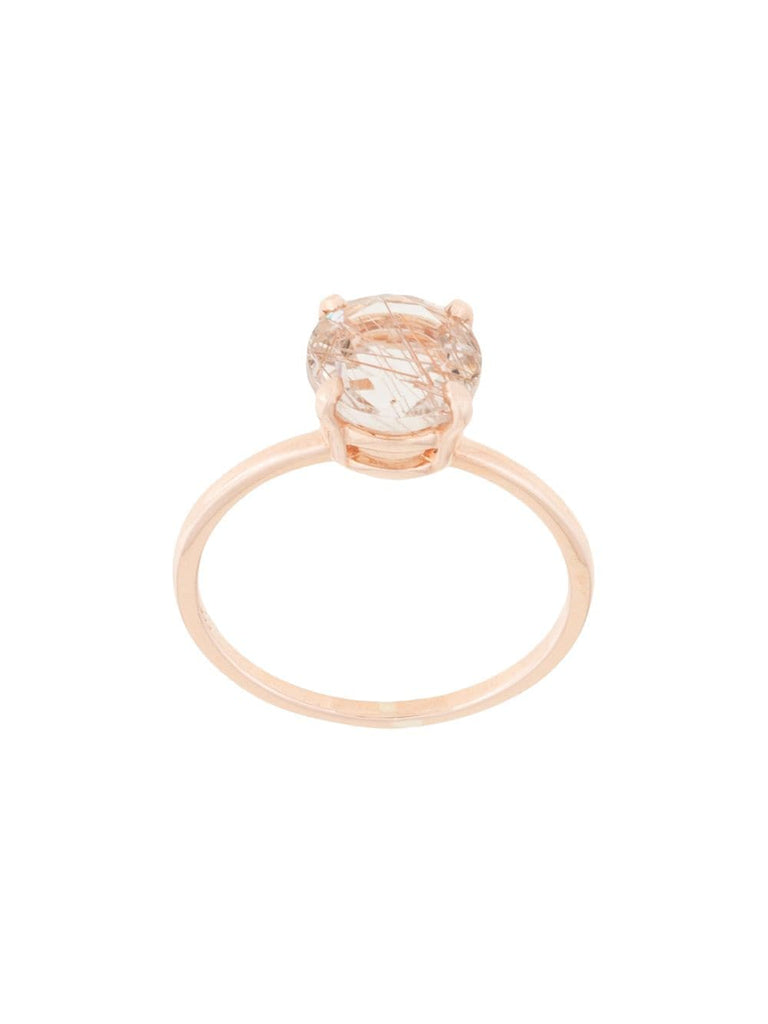 14kt rose gold precious rutilated quartz ring