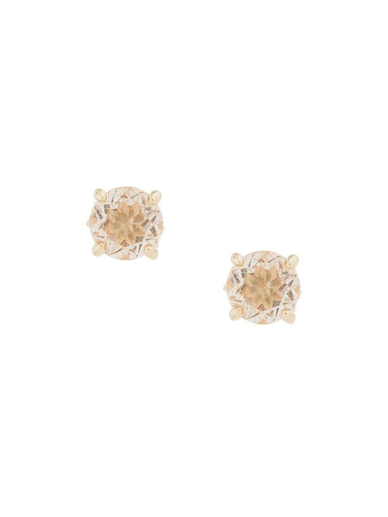 9kt yellow gold rutilated quartz stud earrings