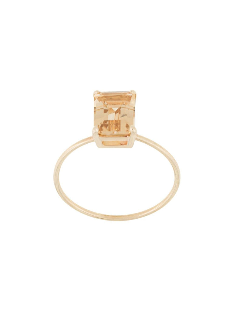 9kt yellow gold champagne quartz ring