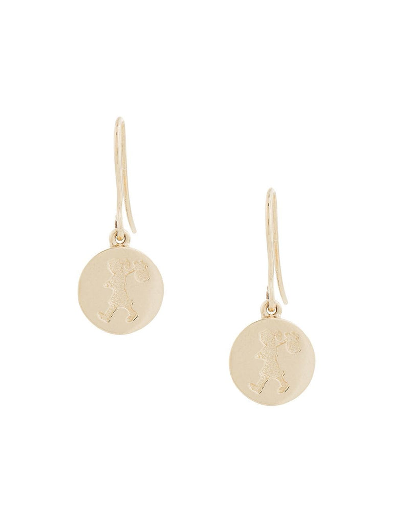 9kt gold Runaway Stamp earrings Gold