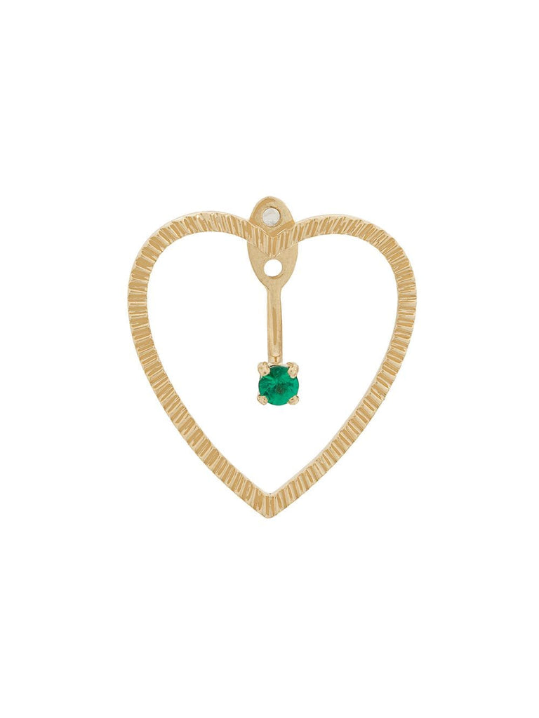 18kt gold and emerald Heart Earrings