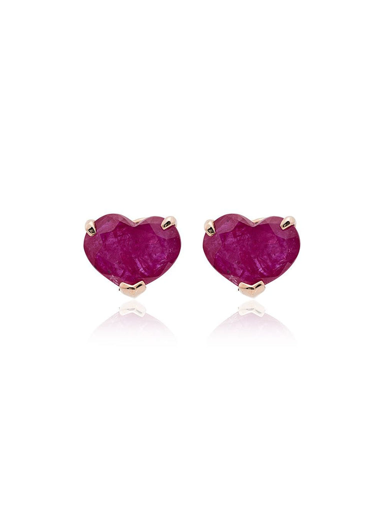 heart 18K gold stud earrings