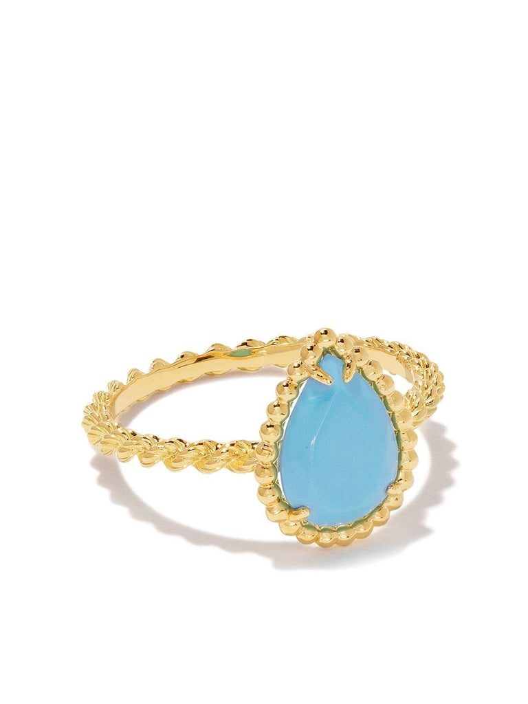 18kt yellow gold Serpent Bohème turquoise ring