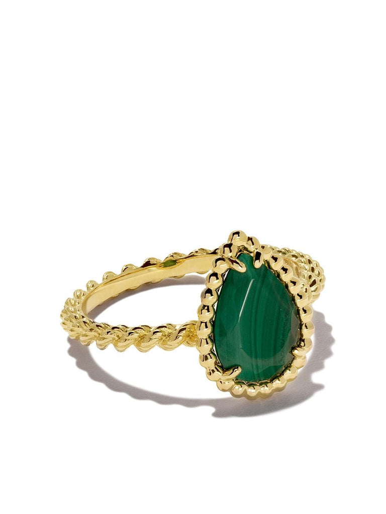 18kt yellow gold Serpent Bohème malachite ring