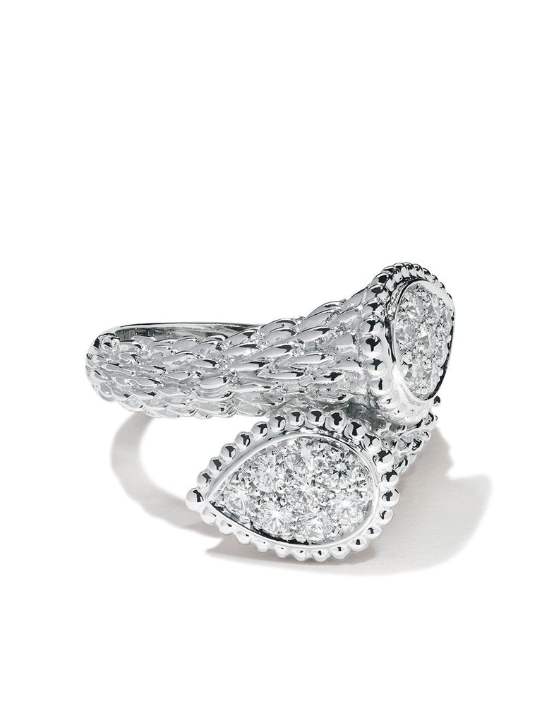 18kt white gold Diamond Serpent Bohème Toi et Moi ring