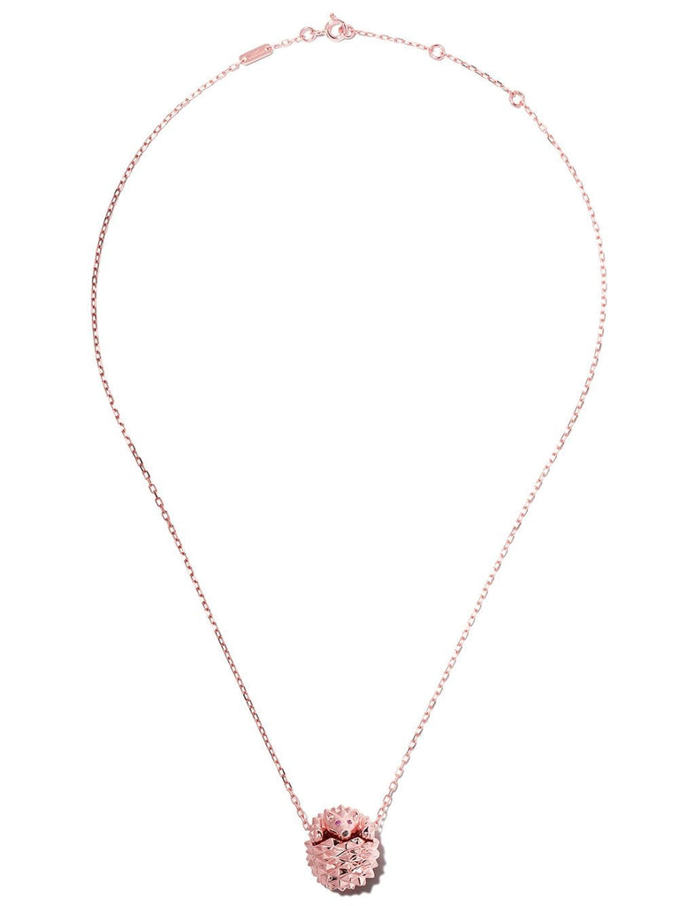 18kt rose gold Hans, the Hedgehog, pendant necklace