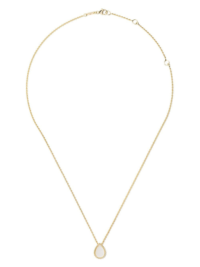 18kt yellow gold Serpent Bohème  mother-of-pearl teardrop pendant necklace