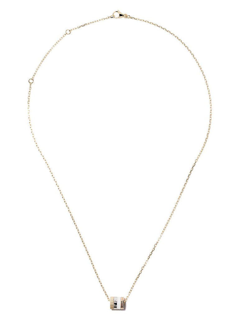 18kt white, yellow and rose gold Quatre Mini Ring pendant necklace