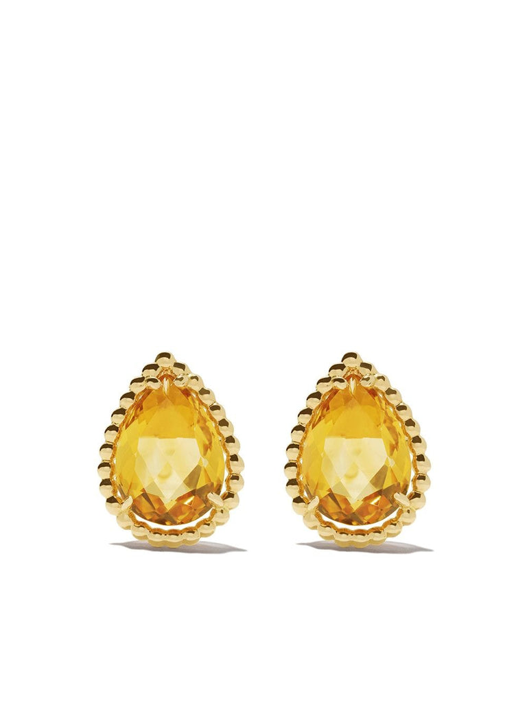 18kt yellow gold Serpent Bohème  citrine  teardrop stud earrings