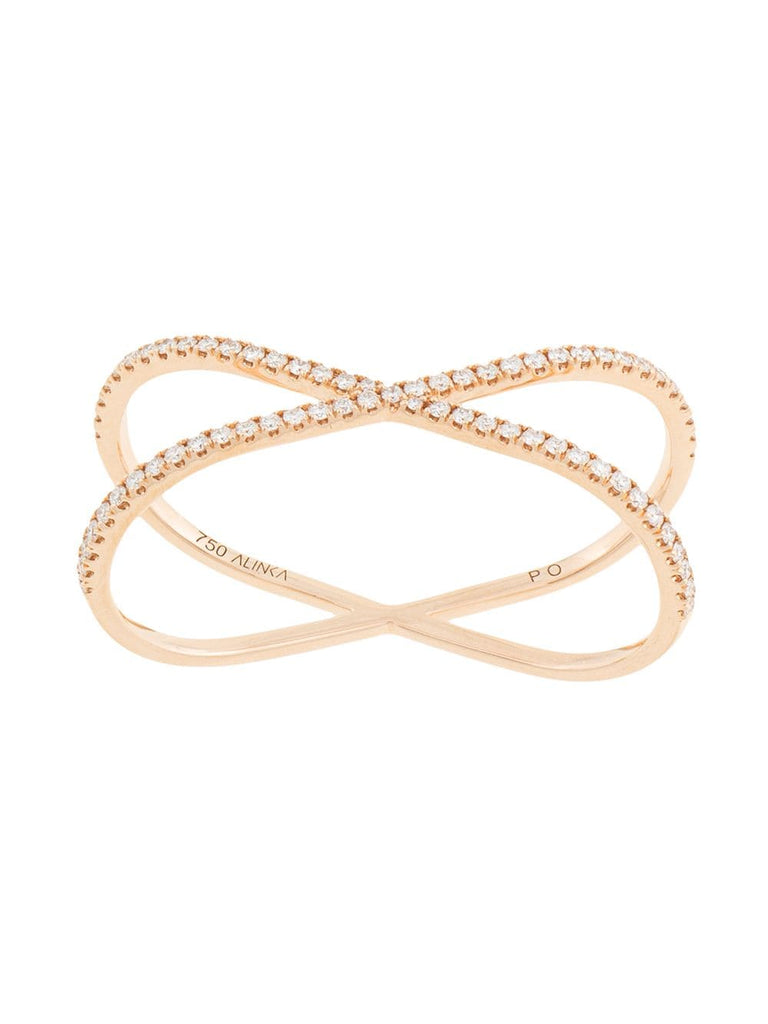 18kt rose gold KATIA DUO diamond two-finger ring