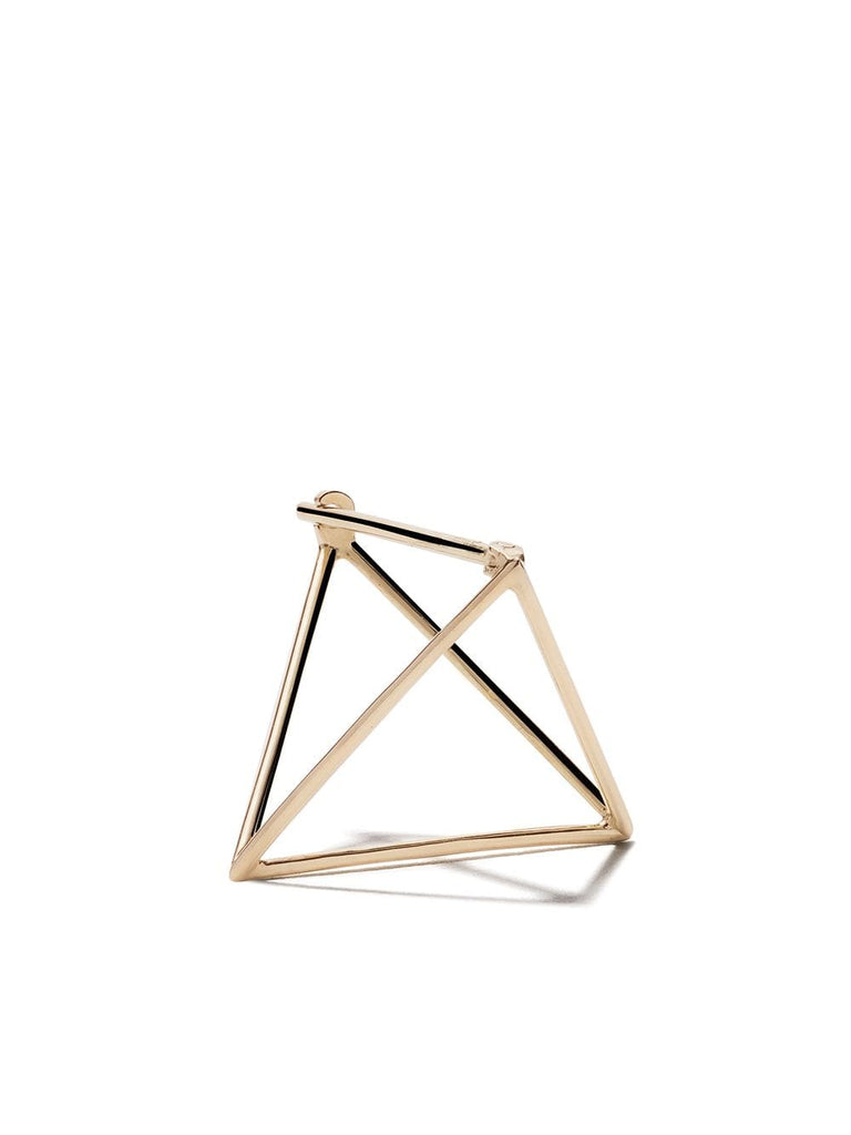 18kt yellow gold 3D 20mm Triangle earring