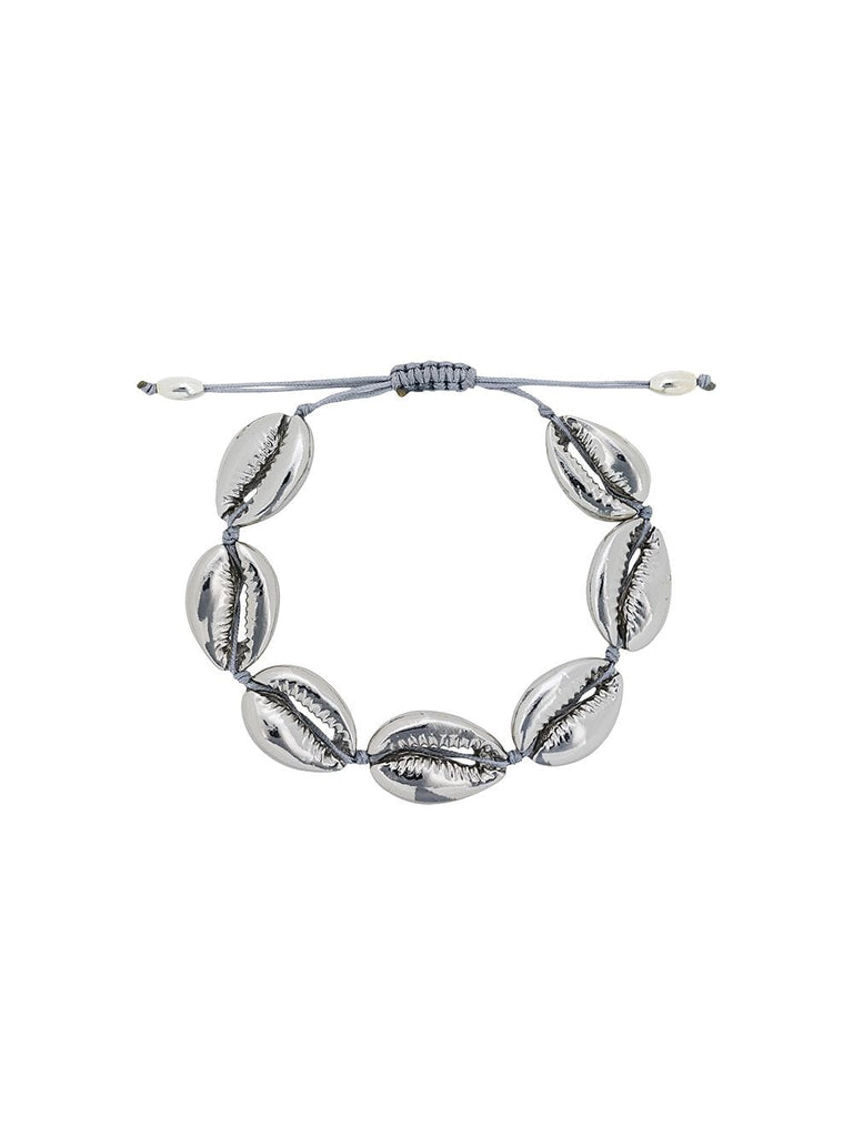 silver plated puka shell bracelet