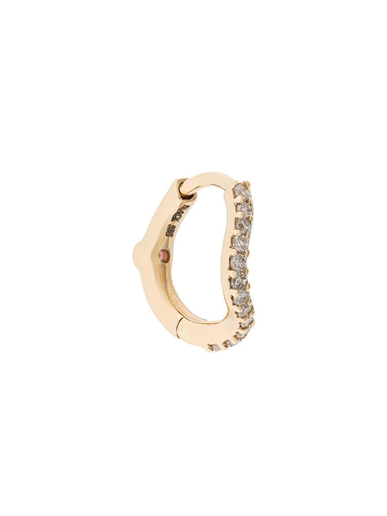 14kt yellow gold and diamond Wave Huggie earring