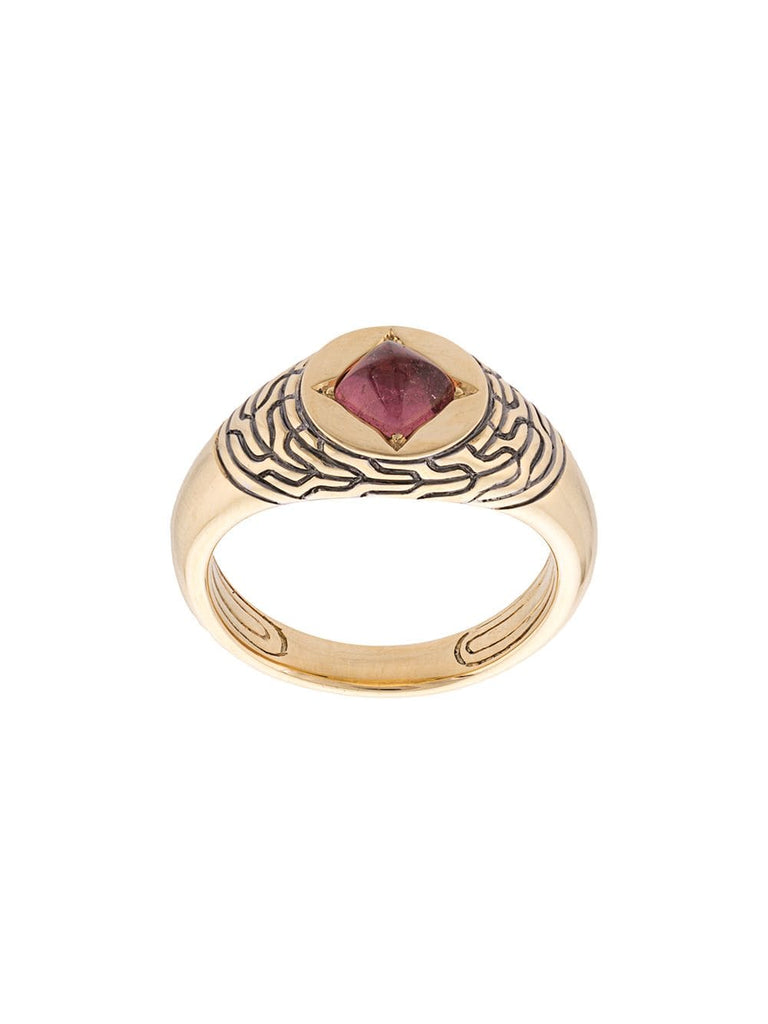 Adwoa Aboah 18kt Yellow Gold and Tourmaline Classic Chain Pinky Signet Ring