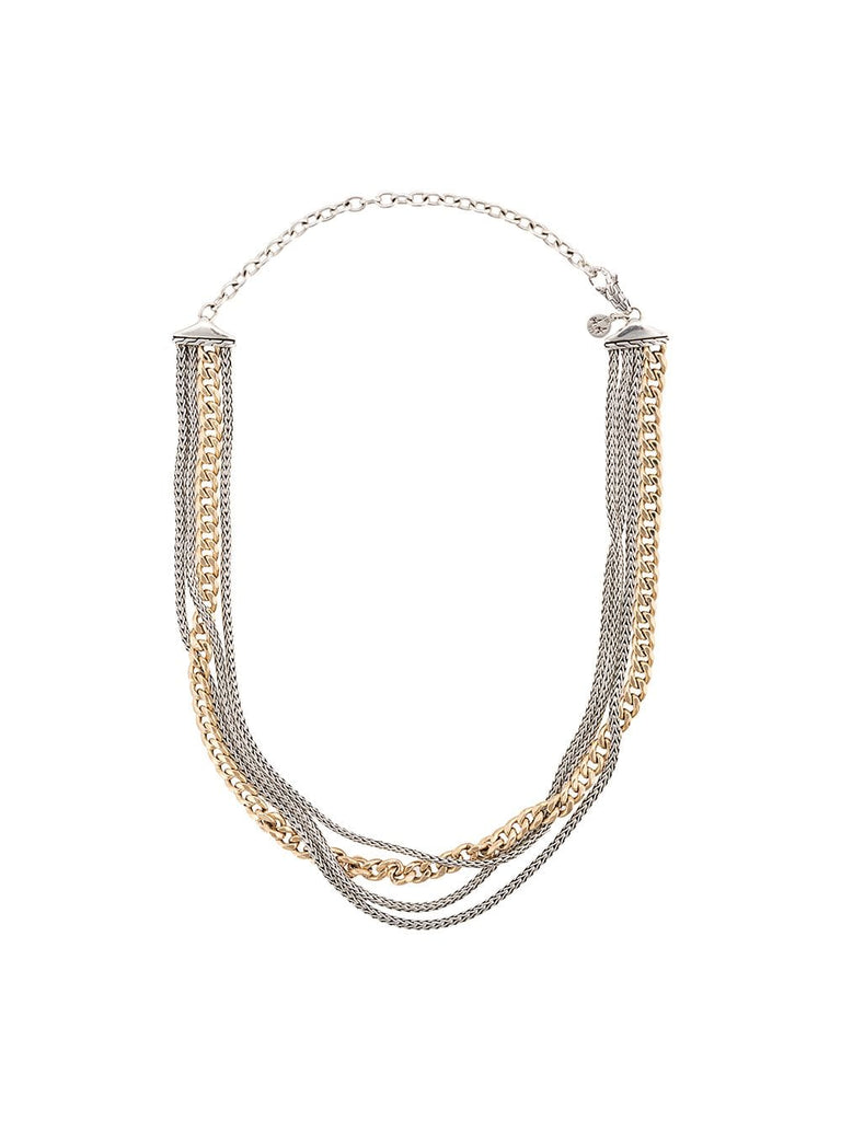 Adwoa Aboah 18kt Yellow Gold and Silver Classic Chain Multi-Row Adjustable Necklace