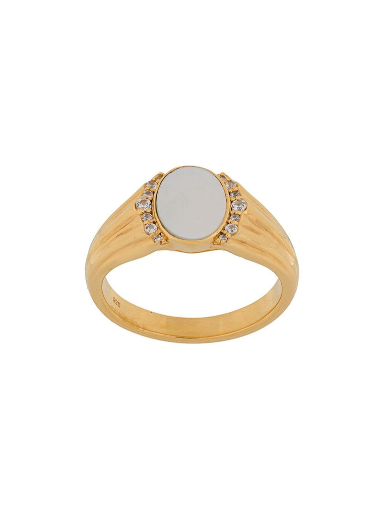Mother of Pearl Luna Signet ring
