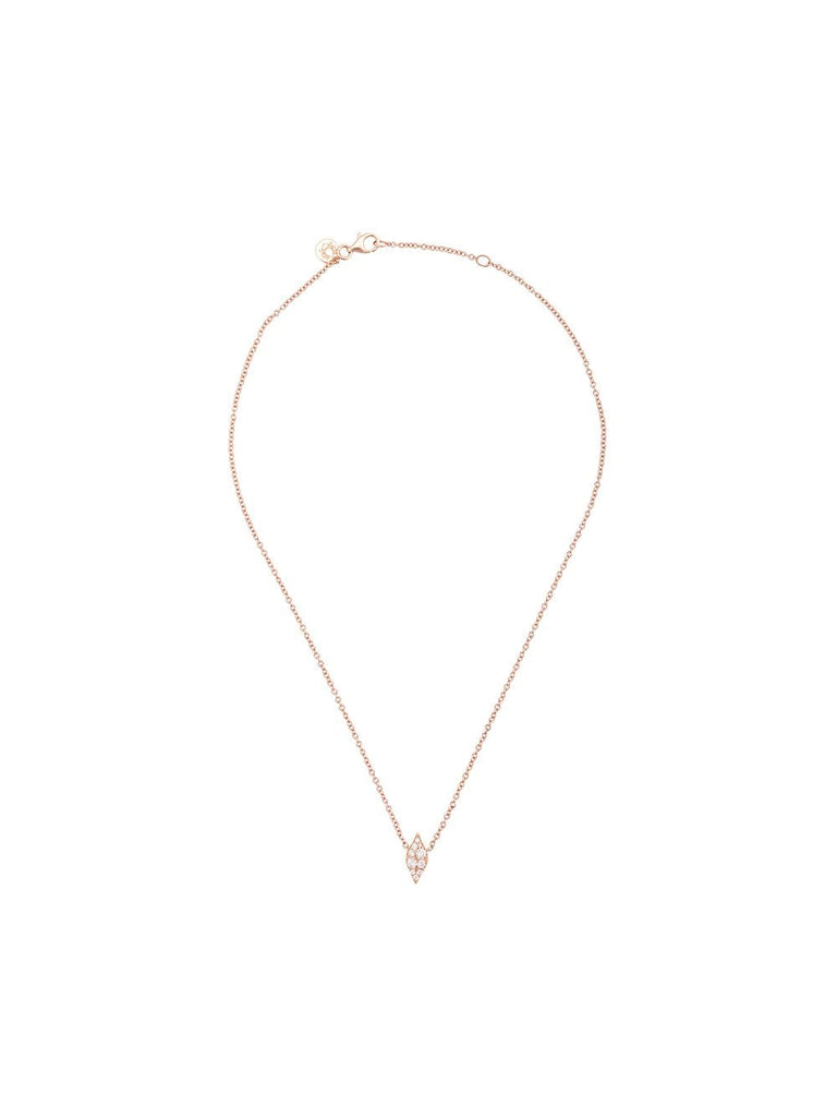 18kt rose gold Donna diamond pendant 15" necklace