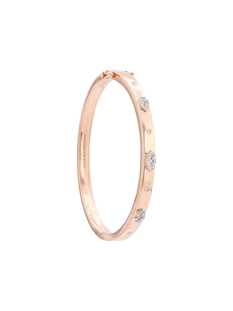 18kt rose gold small Reverie pear marquis diamond oval bangle