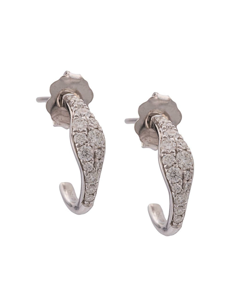 18kt white gold Huggy  diamond earrings