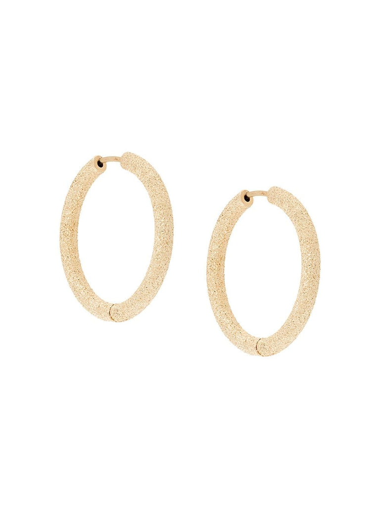 Florentine Finish small thick round hoop earrings