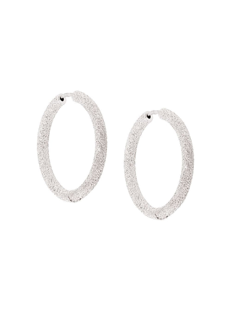 Florentine Finish small thick round hoop earrings