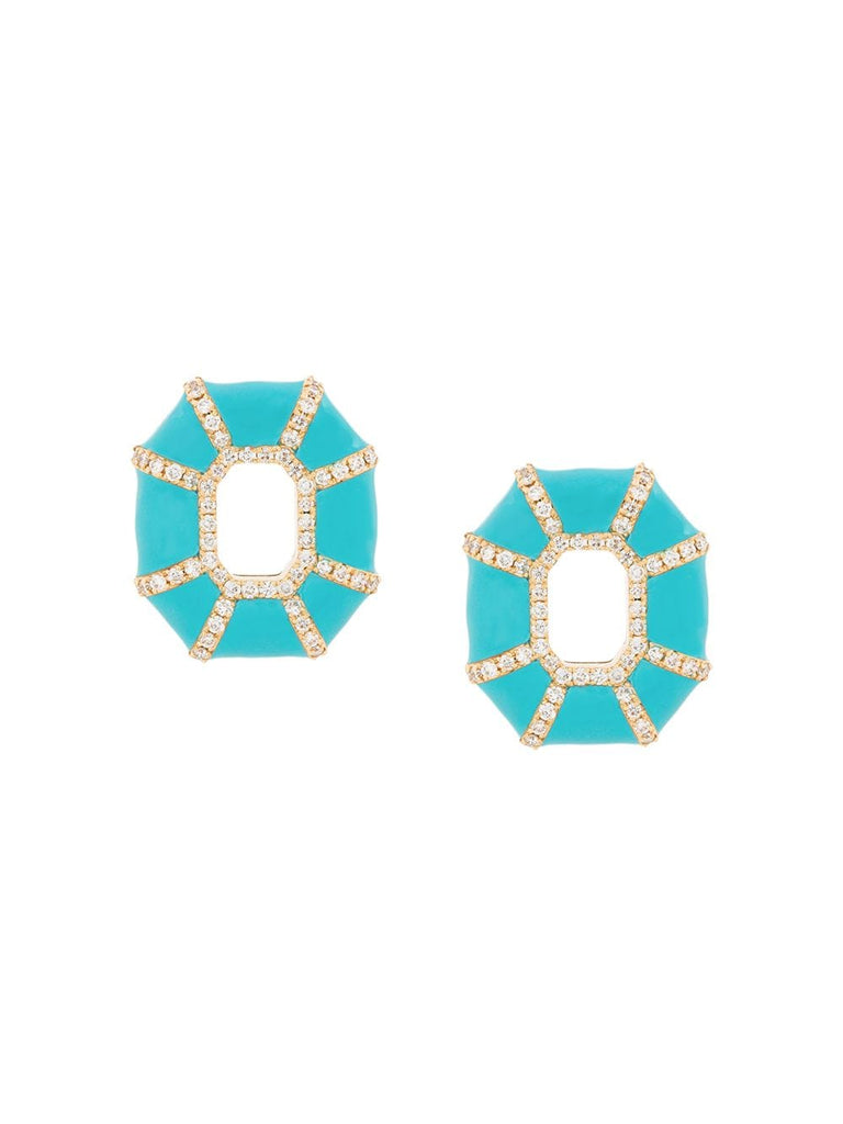 embellished geometric earrings