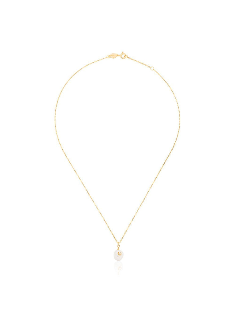 Gold plated opal and pearl necklace