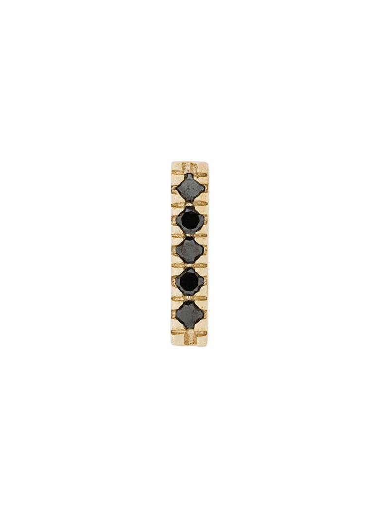 9kt gold Black diamond bar stud