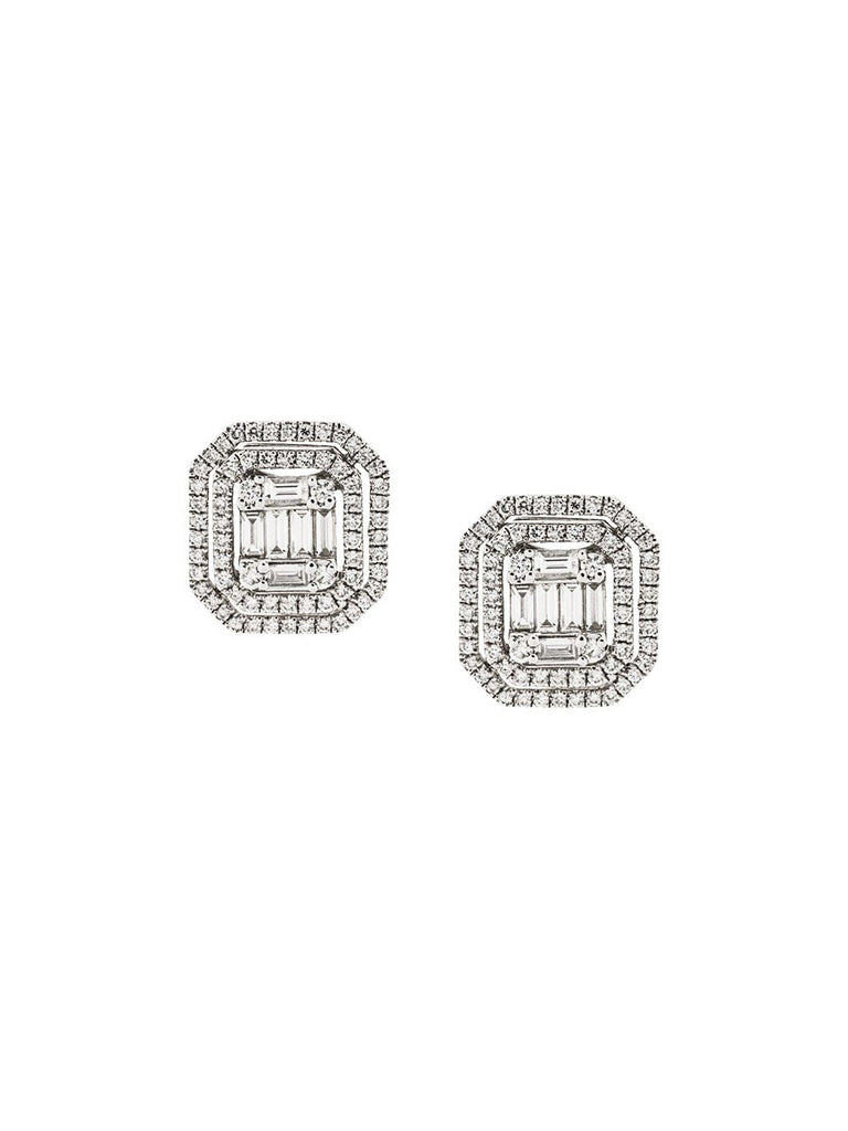 18kt white gold and diamond stud earrings