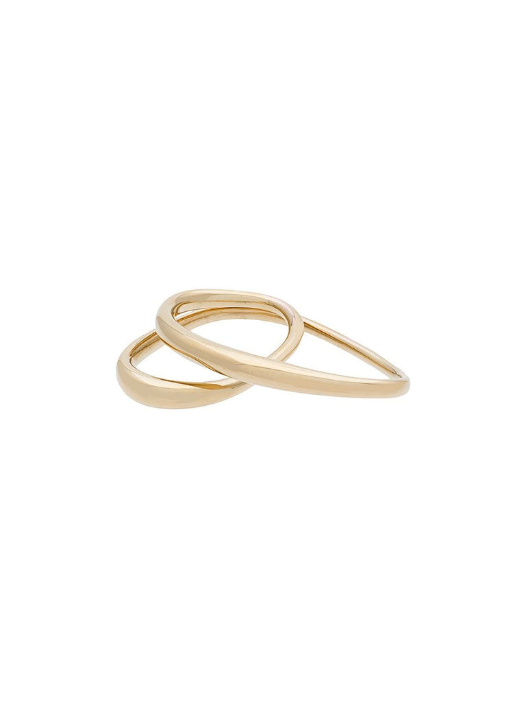 gold Heart two finger gold plated ring