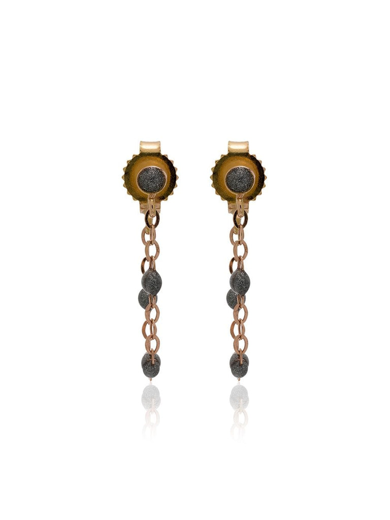 18k rose gold silver beaded earrings