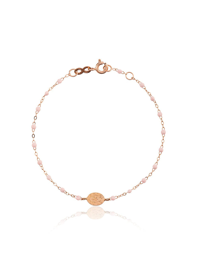 18k rose gold pink beaded bracelet