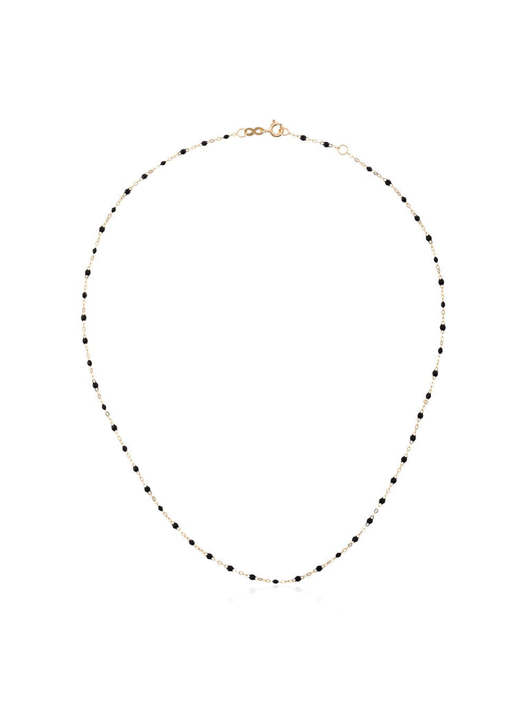 black YG bead yellow gold necklace