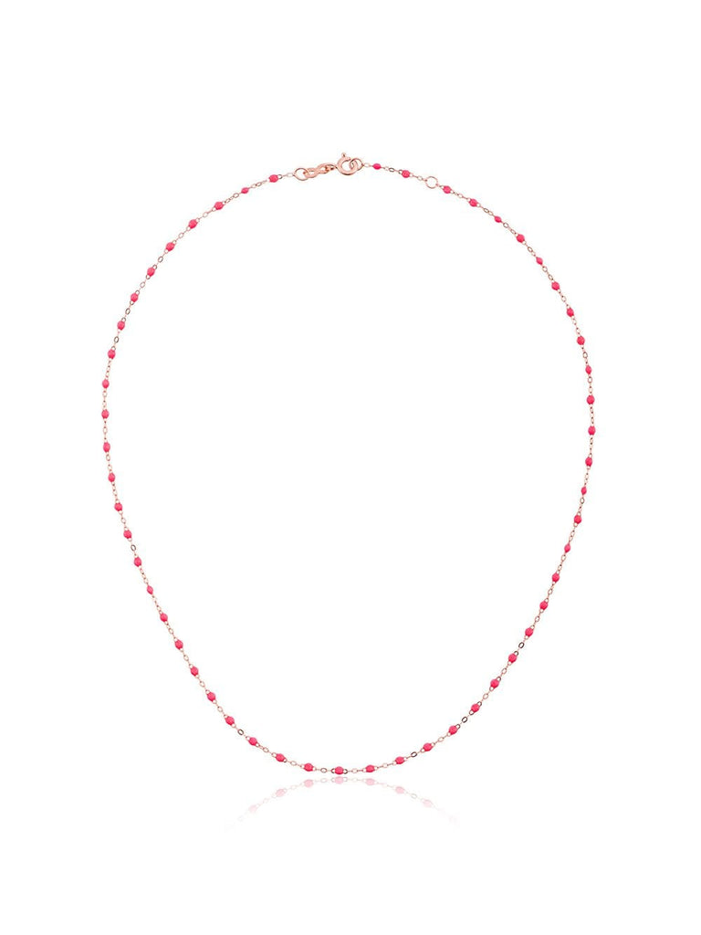 pink RG bead rose gold necklace