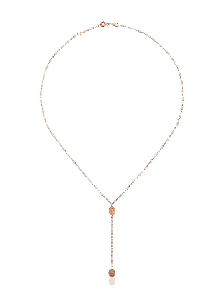 white Madone 18kt rose gold beaded necklace